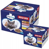 Karma dla kotów PreVital Mega Box 100 g (24 sztuki) x 2 opakowania = 48szt.