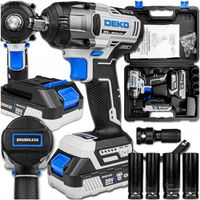 KLUCZ UDAROWY AKUMULATOROWY BEZSZCZOTKOWY 1/2'' DO KÓŁ 350NM DEKO NASADKI