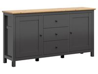 Komoda Hesen 186 cm z 2 drzwiami i 3 szufladami grafit/dąb artisan