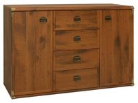 Komoda Indiana 130 cm z 2 drzwiami i 4 szufladami dąb sutter