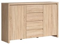 Komoda Kaspian 144 cm z 2 drzwiami i 4 szufladami dąb sonoma