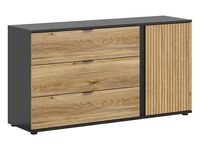 Komoda Luen 143 cm z drzwiami i 3 szufladami dąb tegola/dąb mauvella