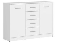 Komoda Nepo Plus 119 cm z 2 drzwiami i 4 szufladami biała
