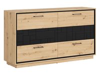 Komoda Pont 160 cm z 6 szufladami dąb artisan/czarny mat