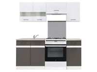 Komplet kuchenny Junona Line 180 cm z blatem biało-szary