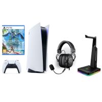 Konsola Playstation 5 PS5 + Horizon + Słuchawki + stojak