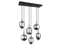 Lampa wisząca Premium Living Jeanette 6-punktowa szklana srebrna