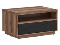 Ława Forn 90x60 z szufladą dąb delano ciemny/czarny mat