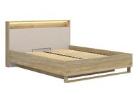 Łóżko Dalva 160x200 ze stelażem i pojemnikiem dąb mauvella/kashmir