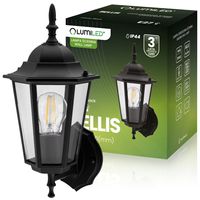 Kinkiet Ogrodowy Lumiled Elewacyjny Zewnętrzny E27 Latarnia do Góry Czarna 1 szt.
