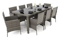 Zestaw mebli ogrodowych dla 8 osób MILOT | Techrat | Szary | Pod. szare 01