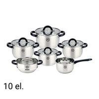 Zestaw garnków MG Home Black 10 elementów stal nierdzewna + książka za 1 zł