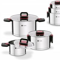 Zestaw GARNKÓW Indukcja ze SKŁADANYMI Uchwytami Stalowe Tadar Evocook 6 el