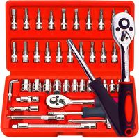 Retoo Zestaw kluczy nasadowych, 46-częściowy zestaw narzędzi