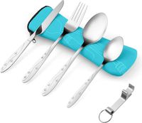 Vicloon Sztućce kempingowe ze stali nierdzewnej zestaw 6 szt.