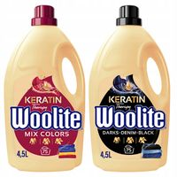 WOOLITE ZESTAW MIX PŁYN DO PRANIA CZARNEGO I KOLORU Z KERATYNĄ 2X 4.5L
