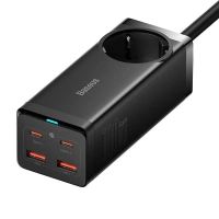 Ładowarka sieciowa Baseus GaN3 Pro PowerStrip 2xUSB-A + 2xUSB-C + AC 100W Czarny
