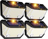 K KASONIC Solarne lampy ogrodzeniowe z podwójnym czujnikiem 4 sztuki