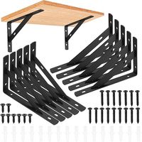 Wsporniki do półek, 10 szt., wytrzymałe, montowane na ścianie, trójkątne, kąt prosty 90 stopni, do salonu, sypialni, czarne, 150 x 95 mm