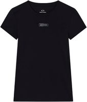 Armani Exchange Damska koszulka z krótkim rękawem i naszywką z logo Cross Gender, czarny, S