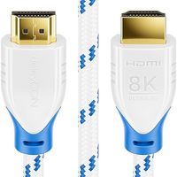 deleyCON 0,5m 8K HDMI 2.1 Krótki Kabel (48G, ULTRA Highspeed) 8K@60Hz 4K@120Hz 2K@144Hz/165Hz EARC HDCP 2.3/2.2 - Kompatybilny z DTS:X Dynamiczny HDR Dolby Atmos TV PS5 Xbox Soundbar Monitor - Biały