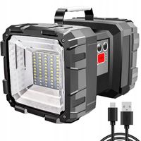 MOCNA LATARKA LED AKUMULATOROWA SZPERACZ DWUSTRONNA POWERBANK BIWAKOWA CREE