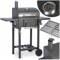 GRILL WĘGLOWY OGRODOWY KOMIN ŻELIWNY RUSZT Z POKRYWĄ POPIELNIK + TERMOMETR