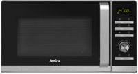 Kuchenka mikrofalowa AMICA AMGF23E1GS 900W średnica 27 cm pojemność 23L MultiWave System Srebrno-czarny