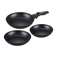 Zestaw patelni aluminiowych MG Home Clever Kitchen 3 elementy odpinana rączka