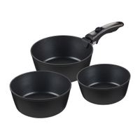 Zestaw garnków MG Home Clever Kitchen 3 elementy odpinana rączka aluminium