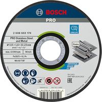 Bosch Professional Tarcza tnąca prosta standard do Inox (do stali Inox, 115 x 1,6 mm, akcesoria do szlifierek kątowych)