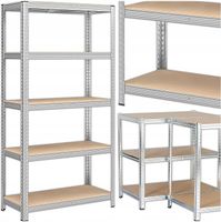 KRUMAD Regał Metalowy Magazynowy 180x90x40 cm, 5 Półek, Nośność 875 kg, Regulowane Półki, Stabilna Konstrukcja, Idealny do Garażu, Piwnicy, Warsztatu, Przechowywania Narzędzi i Materiałów
