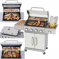 GRILL GAZOWY ZE STALI NIERDZEWNEJ OGRODOWY 13,7 kW ŻELIWNY RUSZT
