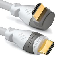 deleyCON 0,5m Kabel HDMI Kątowy (Kąt 90°) - UHD 4K HDR 1080p 2160p EARC - do TV, Soundbara, Monitora, PC, Laptopa, Projektora, PS5, Xbox - Biała