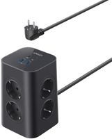 Anker listwa zasilająca 8 gniazd + 4 USB, 20W USB-C szybkie ładowanie, ochrona przepięciowa, wyłącznik, 2 m kabel, do biura, domu, gamingu