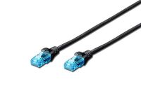 DIGITUS Kabel LAN Cat 5e – 0,5 m – U/UTP nieekranowany – 1 Gbit/s – 100 MHz – kabel sieciowy CCA z wtykiem RJ45 – powłoka PVC – AWG 26/7 – kompatybilny z Cat6 i Cat5 – czarny