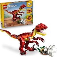 LEGO Creator 3 w 1 Groźny dinozaur, trzy opcje budowania: welociraptor, stegozaur lub pterozaur, zabawka konstrukcyjna dla chłopca i dziewczynki, prezent dla dzieci w wieku od 8 lat 31379