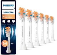 Philips Sonicare A3 Premium All-in-One, oryginalne wymienne główki szczoteczki, kolor biały, 6 sztuk w opakowaniu, HX9096/87, Nowy