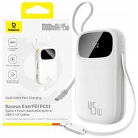 POWERBANK BASEUS 10000 mAh 45W Z KABLEM USB-C i Lightning WYŚWIETLACZ LED