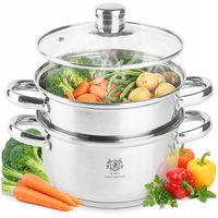 GARNEK DO GOTOWANIA NA PARZE PAROWAR 2,1L 18CM GARNEK INDUKCJA GAZ GARNKI