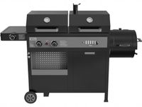GRILL 3W1 GAZOWY+WĘGLOWY+WĘDZARNIA, 8,5KW 2 PALNIKI ŻELIWNE RUSZTY YATO