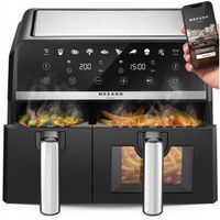 FRYTKOWNICA BEZTŁUSZCZOWA DWUKOMOROWA 9L AIR FRYER 2600W 8 TRYBÓW WIFI