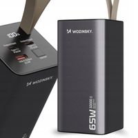 POWERBANK WOZINSKY 30000 mAh POWER BANK MOCNY Z WYŚWIELTLACZEM 2xUSB-C 65W