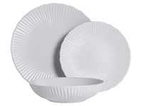Komplet obiadowy ceramiczny Sezam 18 el. jasnoszary
