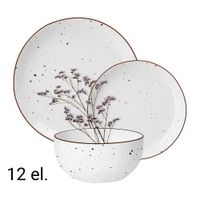 Zestaw obiadowy z porcelany na 4 osoby MG Home Gemma 12 elementów biały