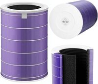 Filtr Zamienny dla Xiaomi Mi Air Purifier, dla 2, dla 2C, dla 2H, dla 2S, dla 3, dla 3H, dla 3C, dla PRO – M8R-FLH HEPA E11 z Węglem Aktywnym, Usuwa Kurz, Pyłki, Futro - Chip RFID - Fioletowy