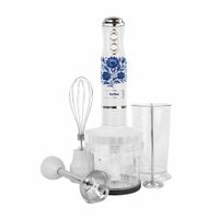 Blender ręczny 4 w 1 Hoffen 700 W 500 ml i 600 ml kwiatowy