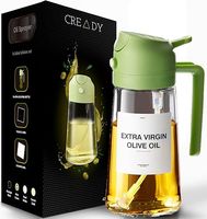CREADY Czarny Spray Oleju Kuchennego 470ml | Dozownik Oleju Spray 2 w 1 | Frytownica Powietrza Spray Oleju | Spray do olejów | Spray do spryskiwacza | Spray do oleju | Dozownik oleju