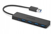 Anker Hub USB 4-portowy, Wieloportowy Hub USB 3.0, Rozdzielacz USB do laptopa