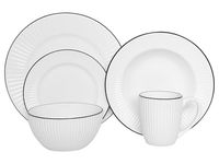 Komplet śniadaniowo-obiadowy porcelanowy Emma 20 el. biały